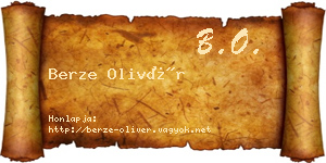 Berze Olivér névjegykártya