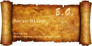 Berze Olivér névjegykártya